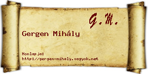 Gergen Mihály névjegykártya